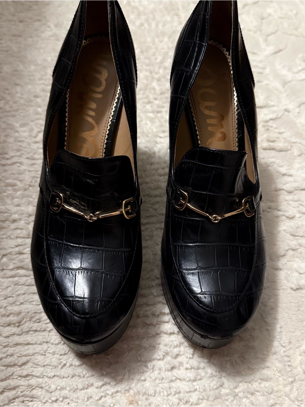 Sam Edelman Aretha Black Platform Loafers - Picture 9 of 10